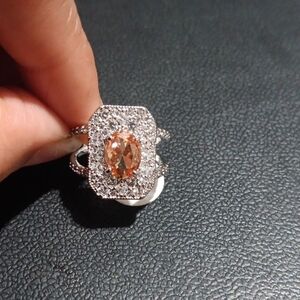 BP Fazzling Rhodium and Amber Topaz Ring